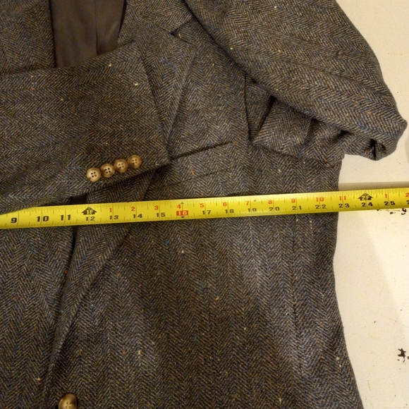 CHRISTIAN Brothers Sports Jacket Blazer Gray Speckled Wool Herringbone Tweed 46L - Picture 11 of 12